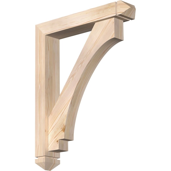 Ekena Millwork Imperial Arts and Crafts Smooth Bracket w/ Offset Brace, Douglas Fir, 5 1/2"W x 30"D x 38"H BKT0604X30X38IMP03SDF - main